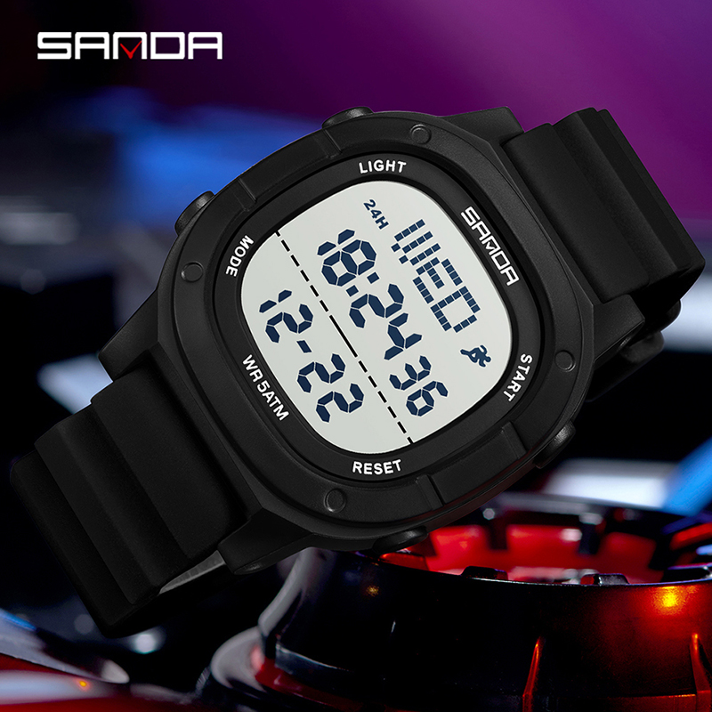 Digital Timer Countdown - SANDA Nouvelle montre électronique pour homme