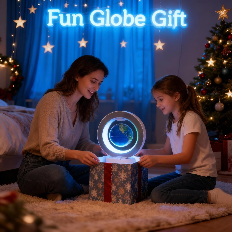 Cool Office Tech Gadgets - Haut-parleur Bluetooth globe lévitant, lampe flottante,