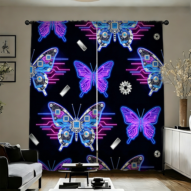 2 rideaux papillon Cyberpunk à - Office Tech Room avis et prix