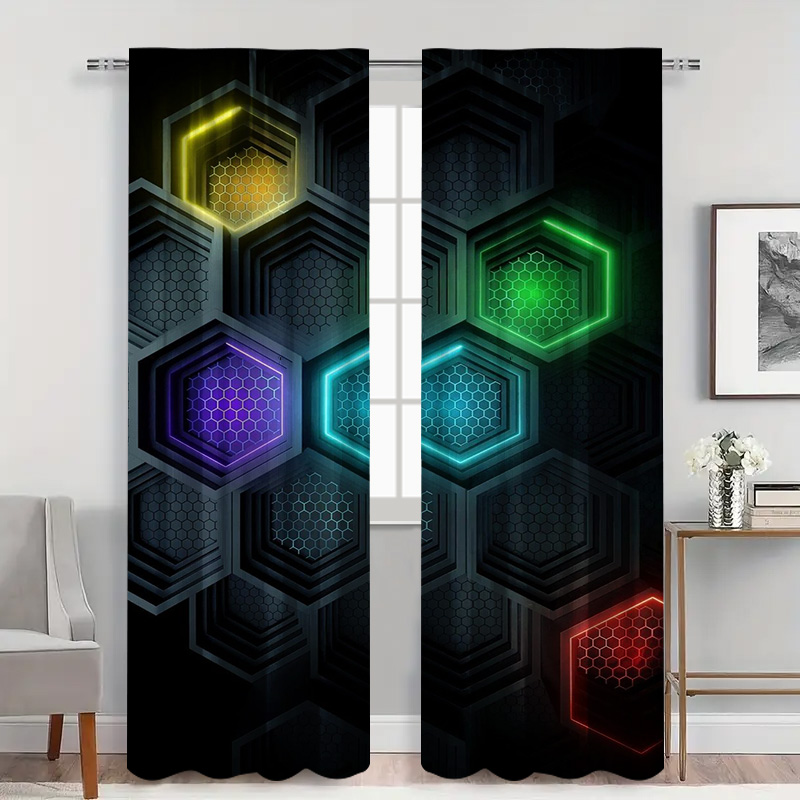 Rideaux géométriques modernes  - Office Tech Room avis et prix