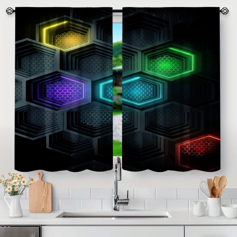 Rideaux géométriques modernes  - Office Tech Room avis et prix
