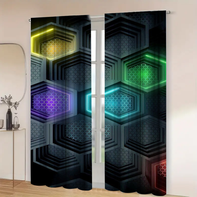 Rideaux géométriques modernes  - Office Tech Room avis et prix