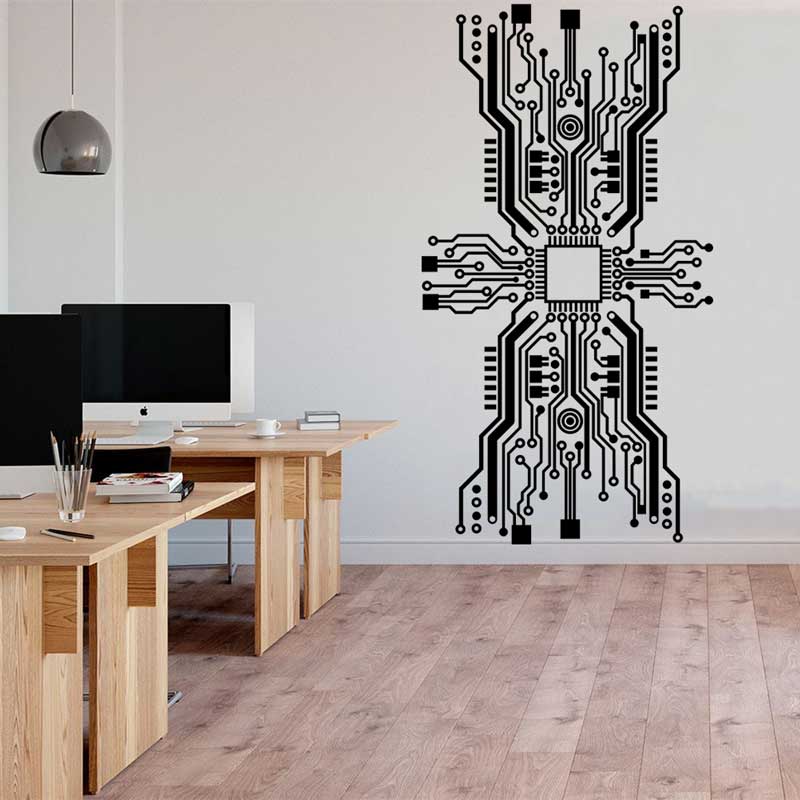 Autocollant mural de puce de c - Office Tech Room avis et prix