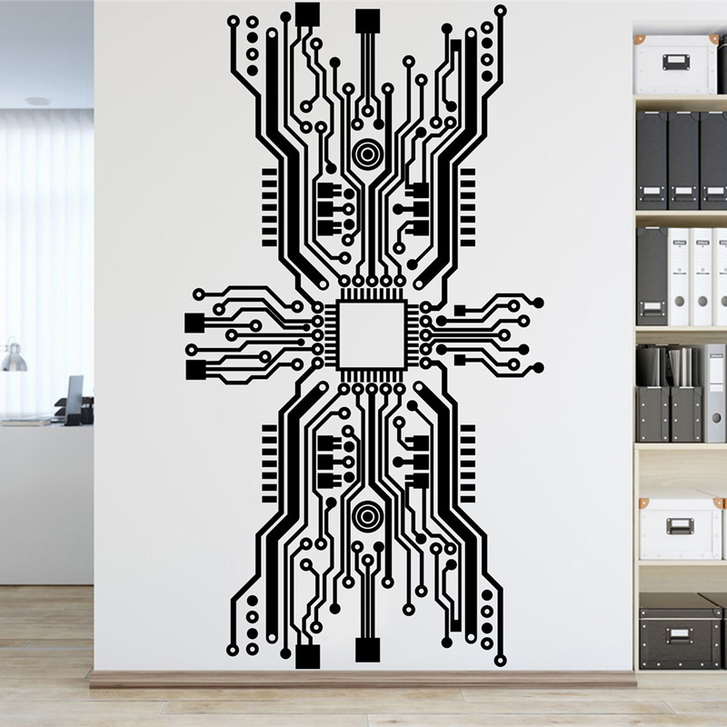 Autocollant mural de puce de c - Office Tech Room avis et prix