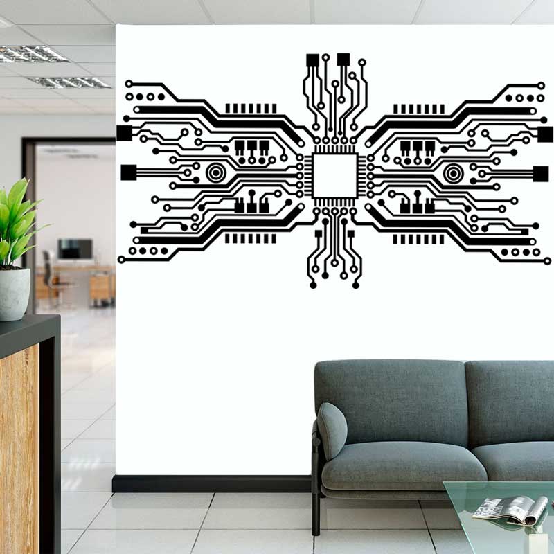 Autocollant mural de puce de c - Office Tech Room avis et prix